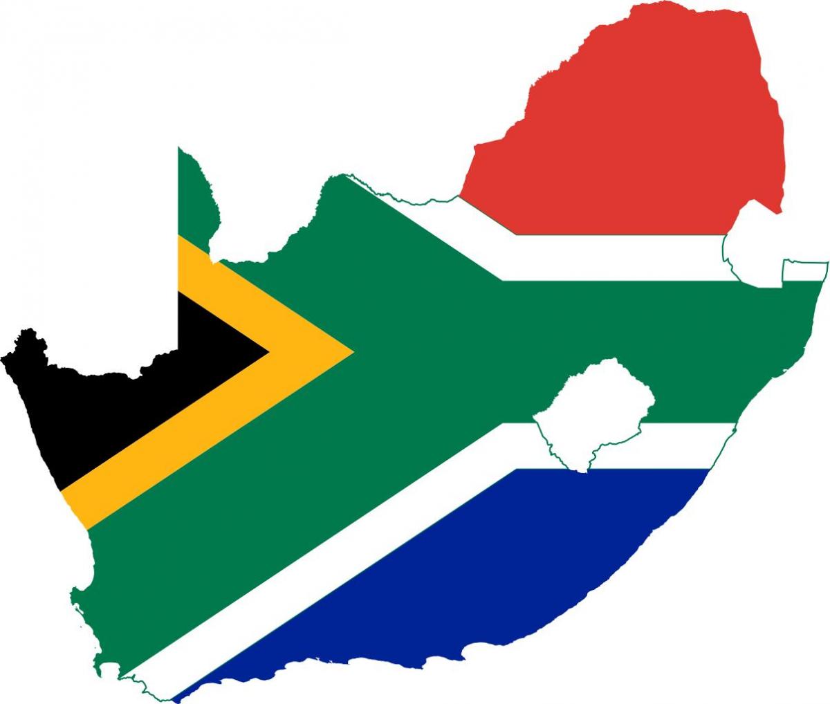 Map of South Africa flag